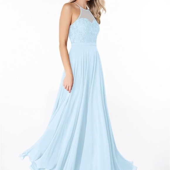 Azazie Blue Halter Gown for Prom